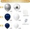 Blue Silver Balloons Garland Kit, 120 pcs Navy Blue and Silver Confetti White Balloons Arch for Graduation, Birthday Party, Wedding DIY Decoration